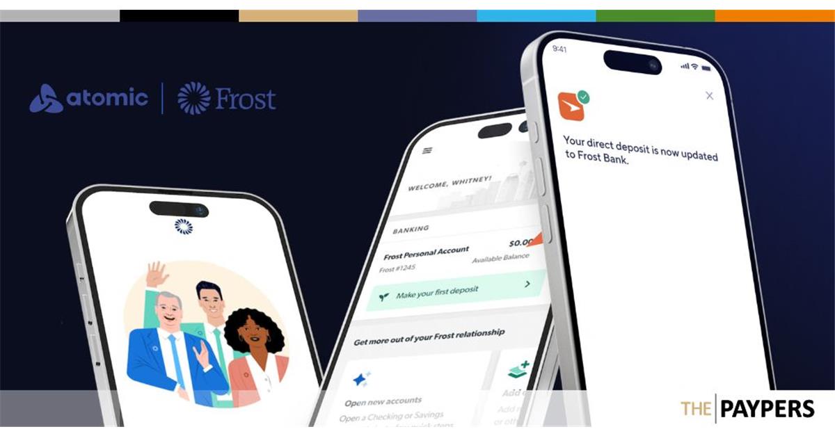 Frost Bank has announced its partnership with Atomic in order to optimise customer experience by leveraging Atomic Direct Deposit Switch. 