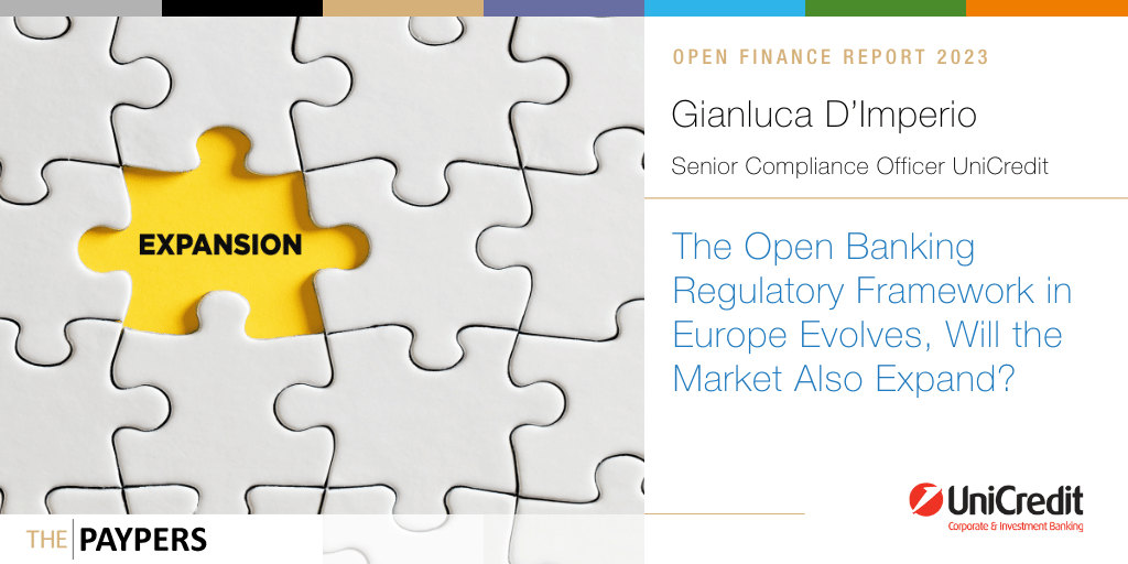 UniCredit's Gianluca D'Imperio notes ongoing discussions for Open Banking's market impact, as the EU proposes new regulations.